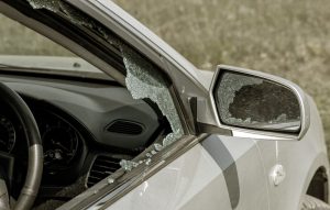 Broken car window