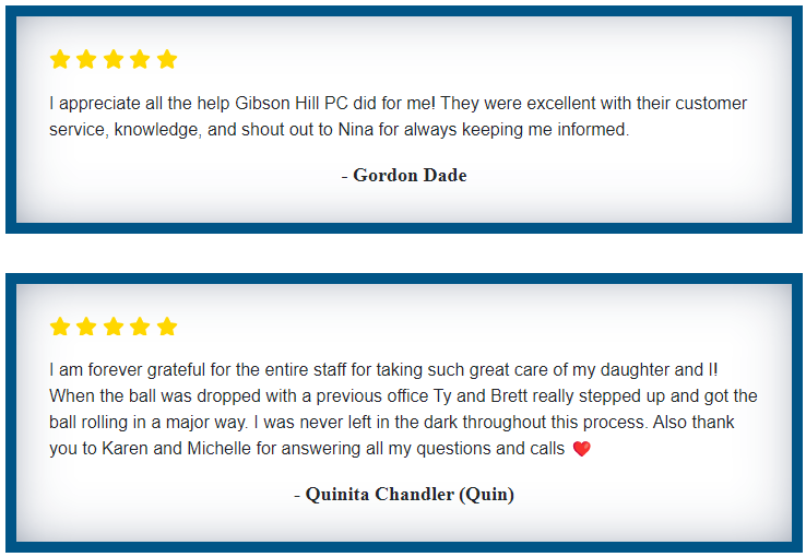 Client testimonial to a the knowledge of an experienced brain in jury lawyer from Gibson Hill law firm in Houston.